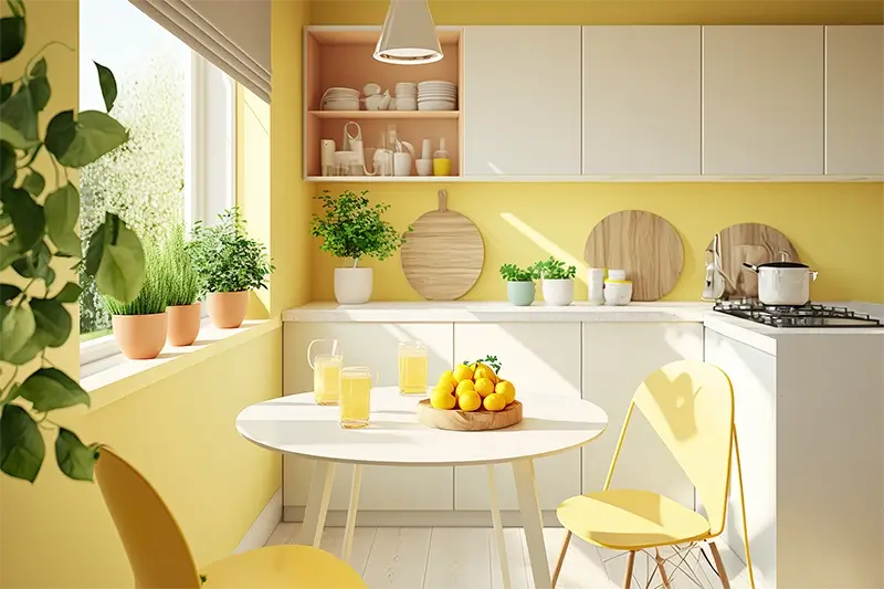 Żółta słoneczna kuchnia