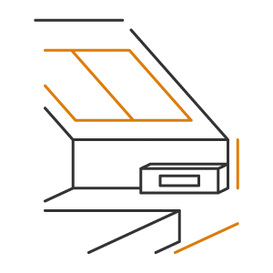 ikonka umeblowanego poddasza z oknem - usługi - adaptacje poddaszy