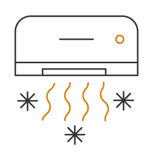 ikonka włączonej klimatyzacji - usługi - klimatyzacja