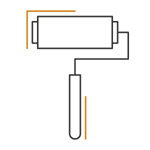 ikonka wałka malarskiego - usługi - malowanie ścian i sufitów