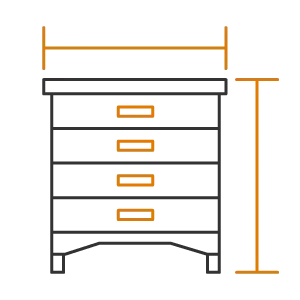 ikonka wymierzonej komody z szufladami - usługi - meble na wymiar