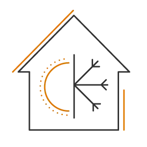 ikonka systemu ogrzewania domu - usługi - ogólnobudowlane